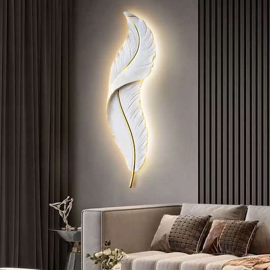 Applique LED moderne – Lampe en plume décorative pour bureau et ambiance chic