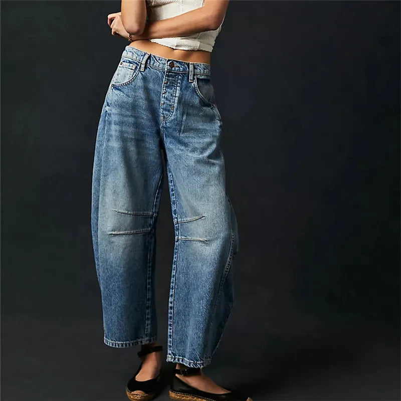 Jeans femme décontractés – Denim rétro coupe ample et tendance