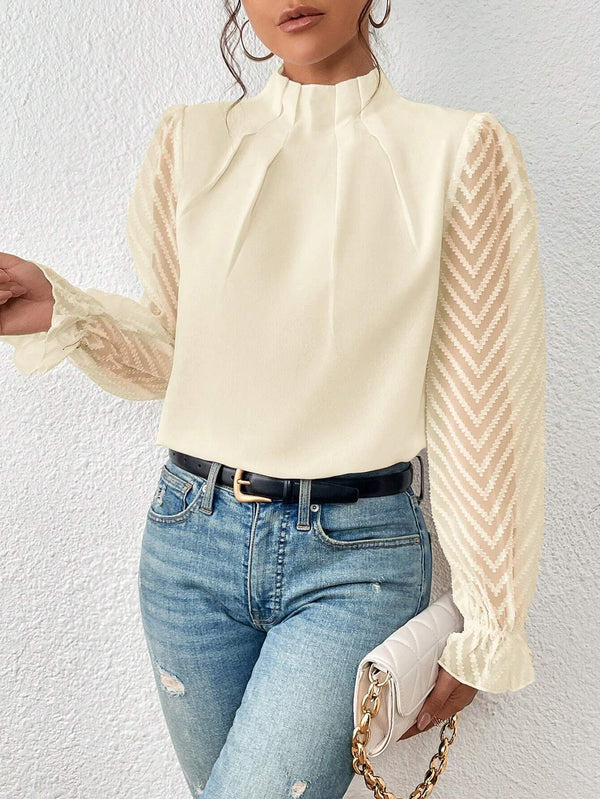 Blouse femme dentelle – Blouse côtière à manches élégantes et légères