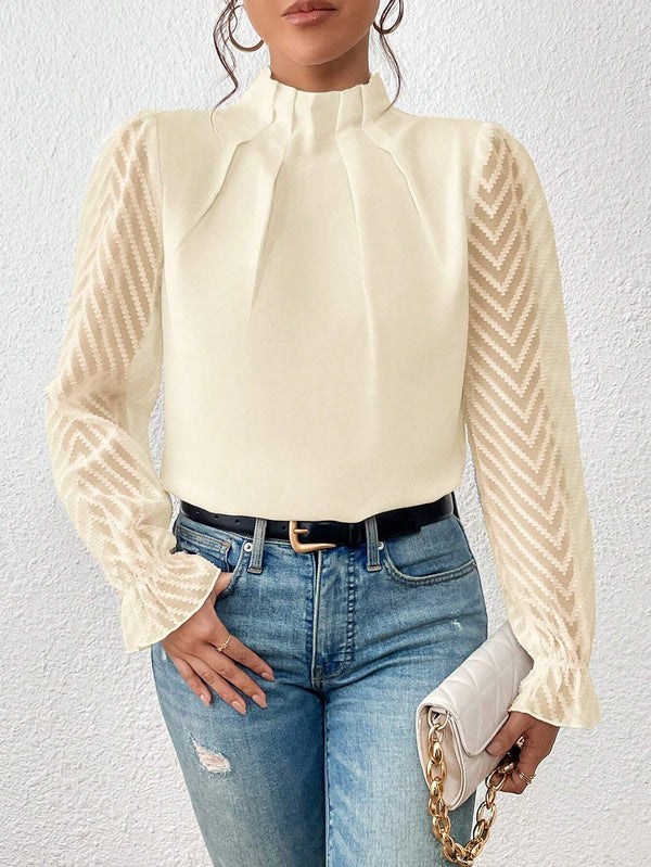 Blouse femme dentelle – Blouse côtière à manches élégantes et légères