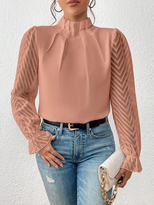 Blouse femme dentelle – Blouse côtière à manches élégantes et légères