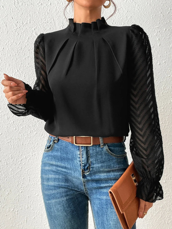 Blouse femme dentelle – Blouse côtière à manches élégantes et légères