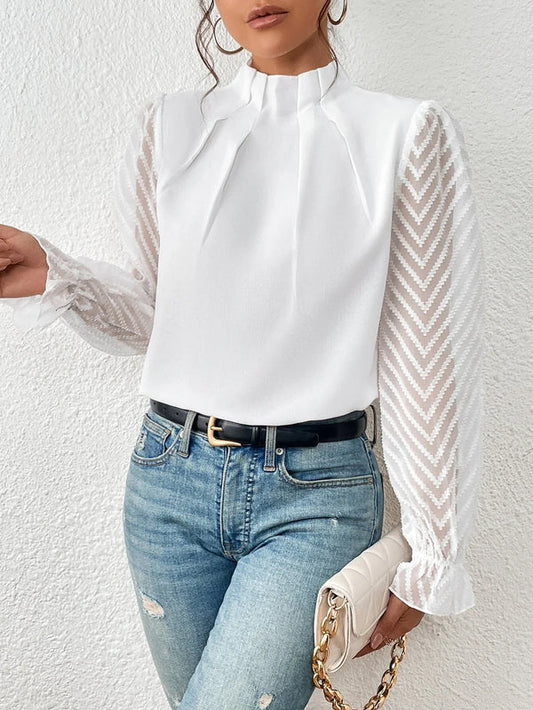 Blouse femme dentelle – Blouse côtière à manches élégantes et légères