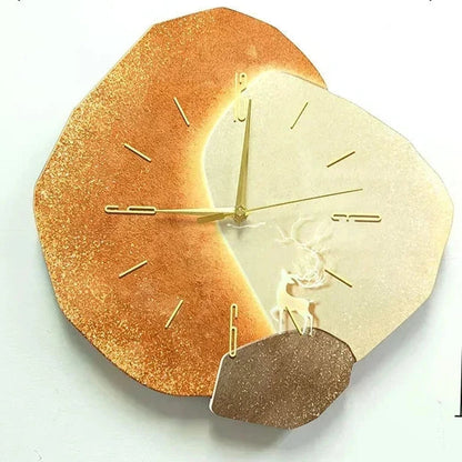 Horloge Murale en Bois – Décor Aesthétique Bureau avec Lampe USB Moderne