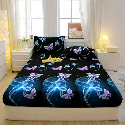 Draps de luxe motif papillon – Literie douce élégante pour chambre à coucher