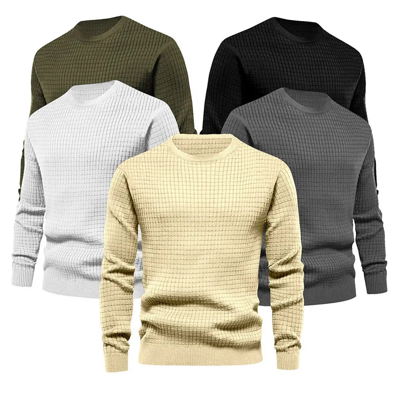 Pull d'automne homme – Pull chaud en laine à col rond élégant