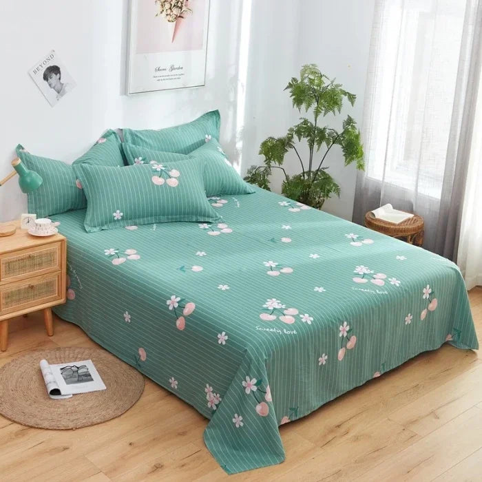 Drap de lit coton élégant – Housse de lit confortable avec imprimé décoratif