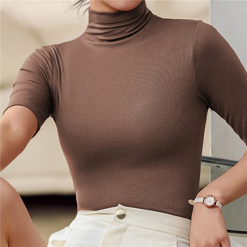 Pull col roulé femme – Pull classique sans couture élégant et confortable