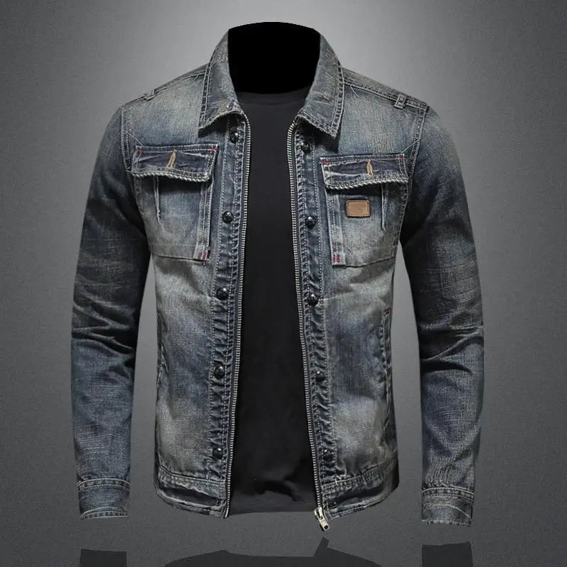 Veste en jean homme – Veste vintage décontractée en denim