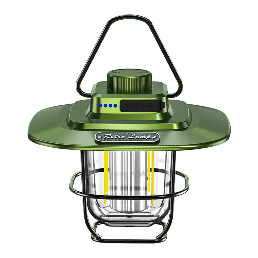 Lampe de camping portable – Éclairage vintage élégant et durable pour plein air