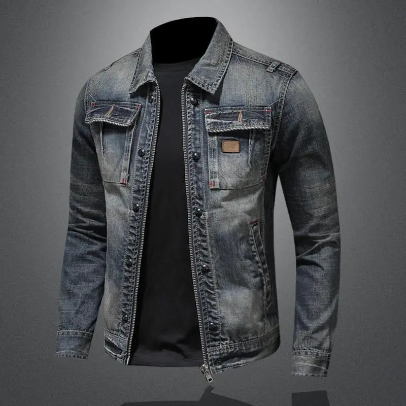 Veste en jean homme – Veste vintage décontractée en denim