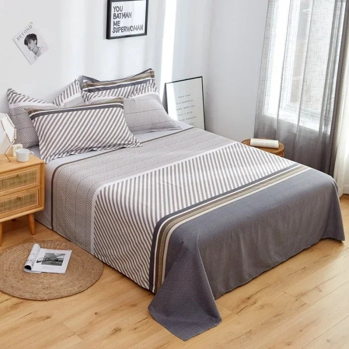 Drap de lit coton élégant – Housse de lit confortable avec imprimé décoratif