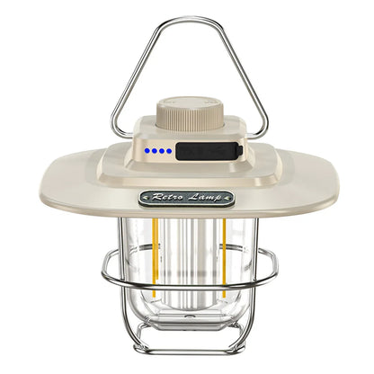 Lampe de camping portable – Éclairage vintage élégant et durable pour plein air