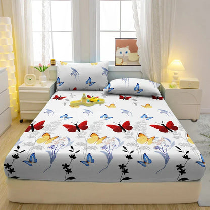 Draps de luxe motif papillon – Literie douce élégante pour chambre à coucher