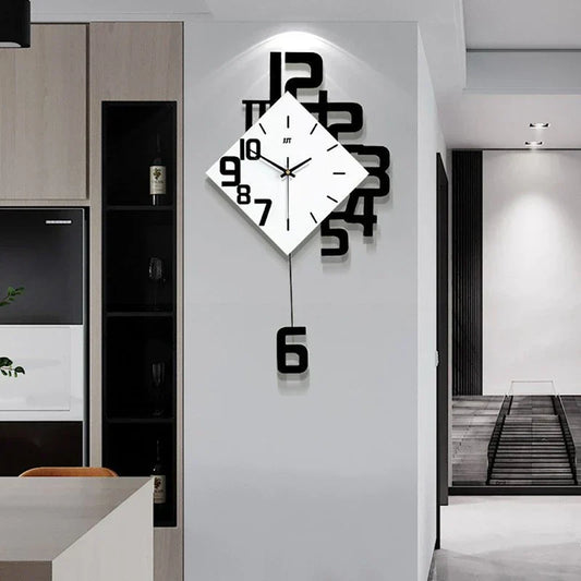 Horloge murale rétro élégante – Pendule décorative pour maison et bureau