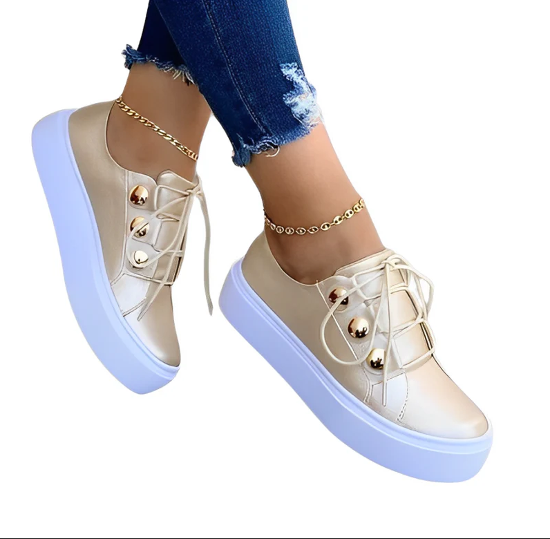 Chaussures plateforme femme – Sneakers en toile tendance et confortables