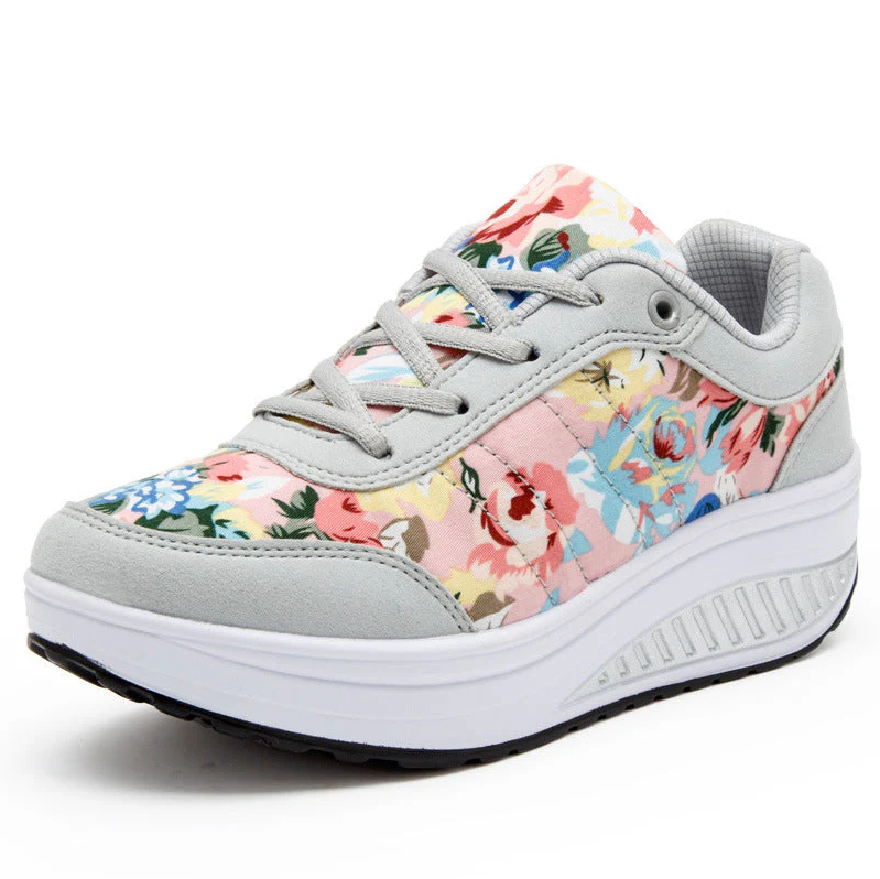 Chaussures toile femme – Baskets florales légères et tendance