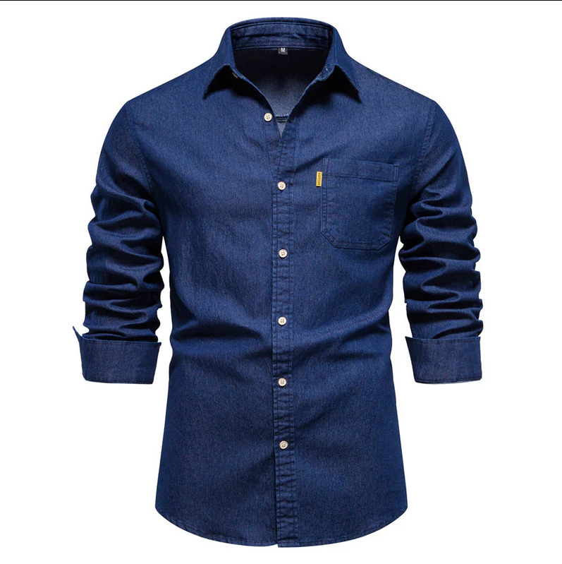 Chemise en jean homme – Chemise classique en denim pour look décontracté