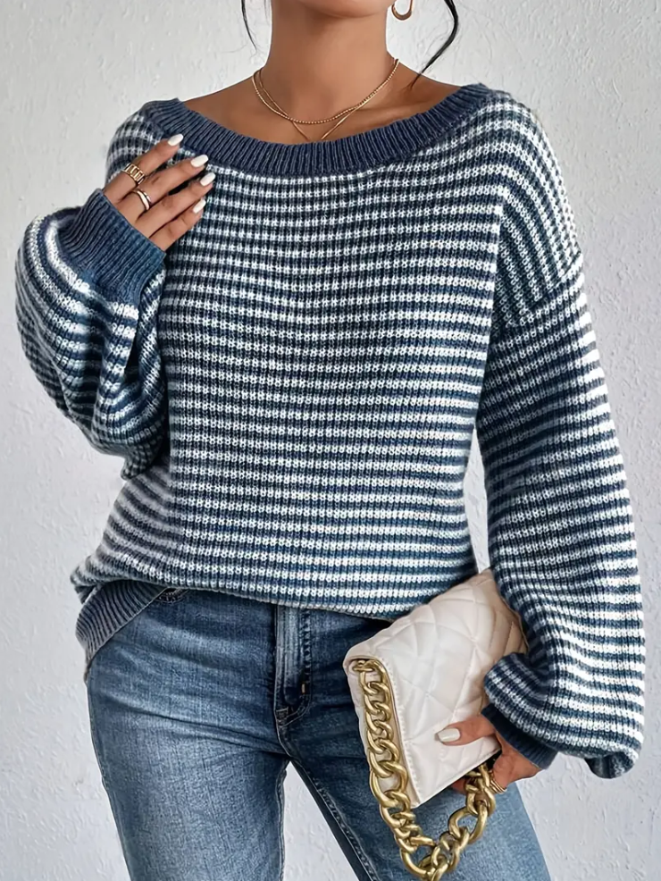 Pull en tricot femme – Pull à épaules tombantes chic et confortable