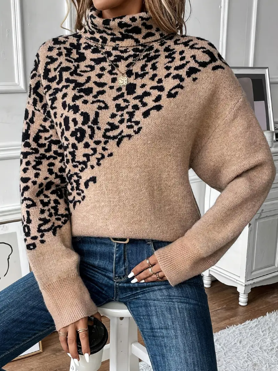 Pull en tricot femme – Pull léopard chic et confortable