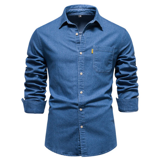 Chemise en jean homme – Chemise classique en denim pour look décontracté