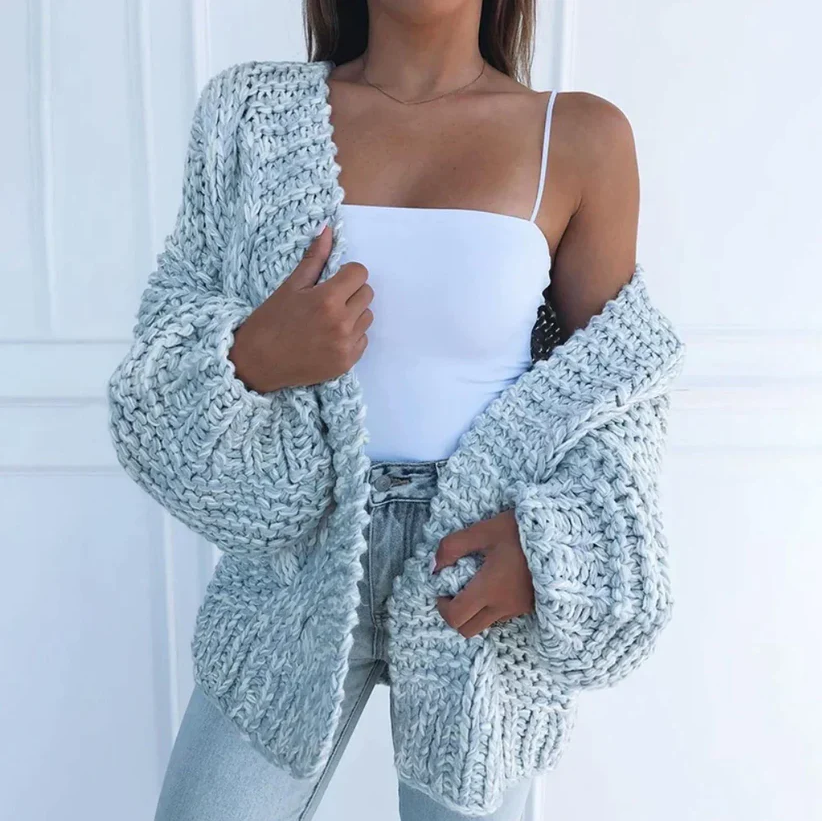 Cardigan femme - Grobstrick Kira en tricot épais et confortable