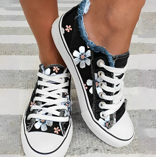 Baskets femme denim – Baskets floral chic et tendance