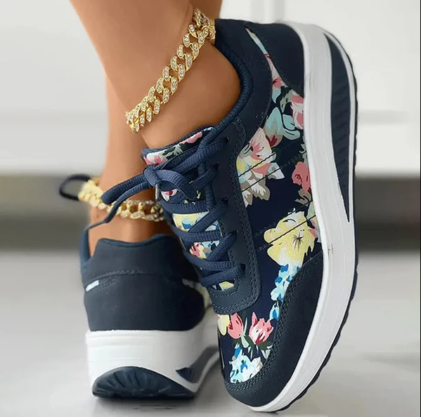 Chaussures toile femme – Baskets florales légères et tendance