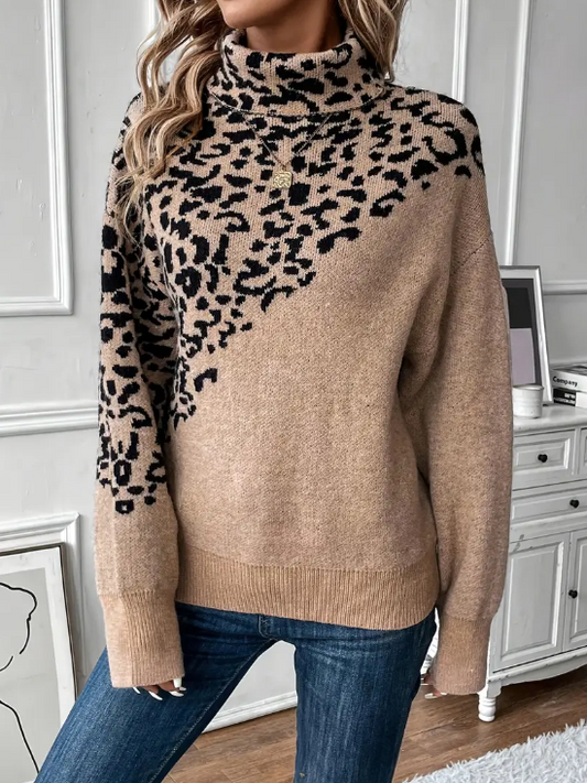 Pull en tricot femme – Pull léopard chic et confortable