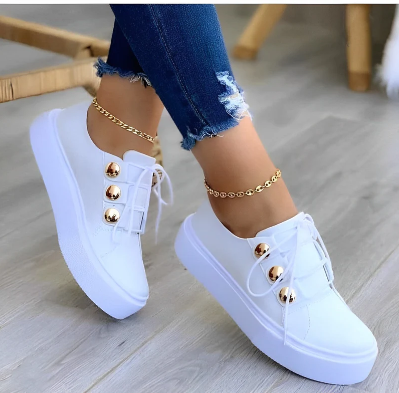 Chaussures plateforme femme – Sneakers en toile tendance et confortables