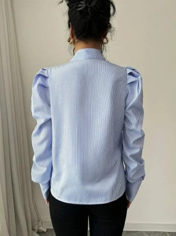 Blouse en coton oversize femme – Élégante blouse avec nœud chic