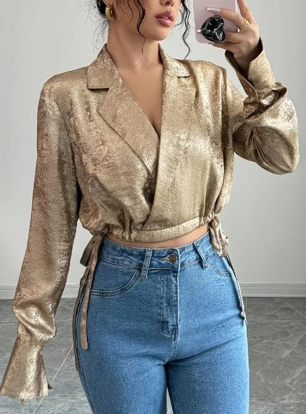 Blouse élégante femme – Blouse à nouer chic et fluide