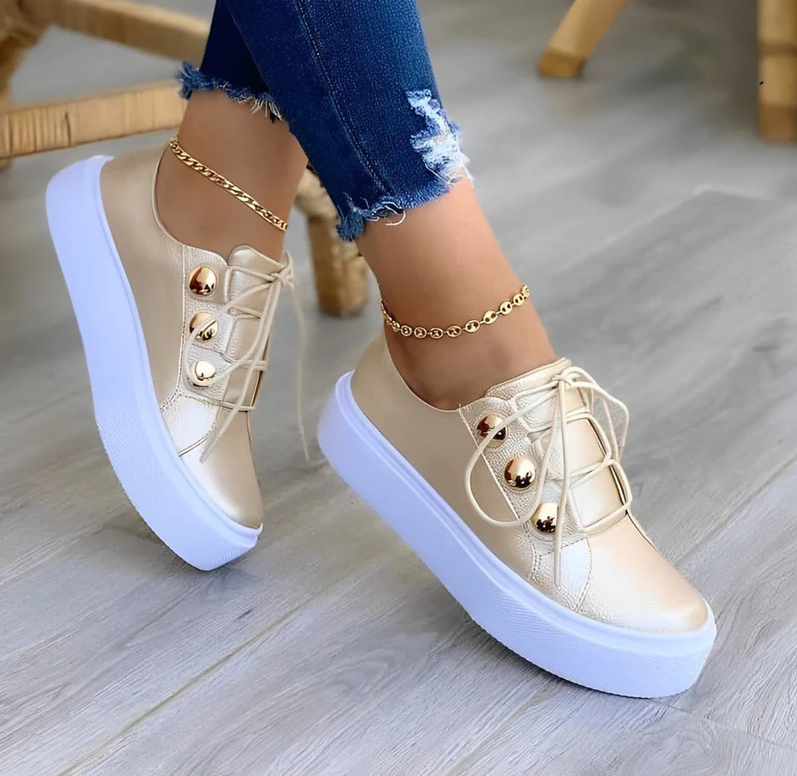 Chaussures plateforme femme – Sneakers en toile tendance et confortables