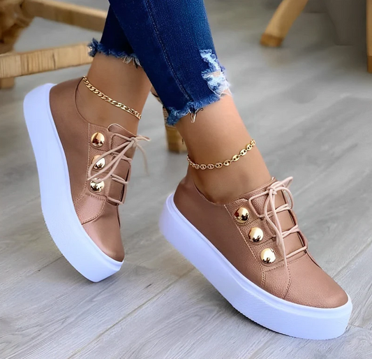 Chaussures plateforme femme – Sneakers en toile tendance et confortables