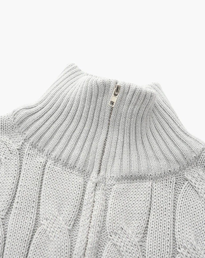 Pull homme décontracté tricoté – Pull demi-zip élégant en maille douce