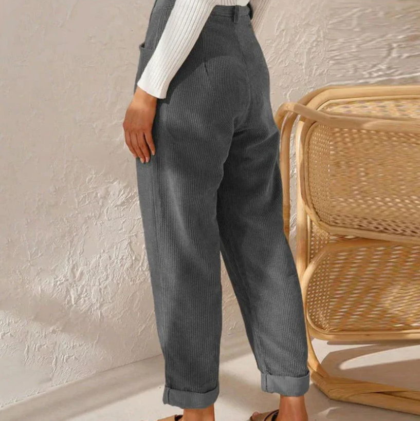 Pantalon velours décontracté femme – Pantalon chic et confortable pour toutes occasions