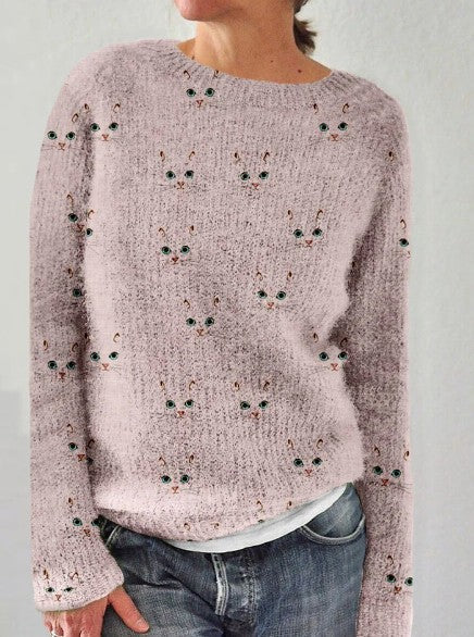 Pull en tricot femme – Pull élégant avec impression tendance et confortable