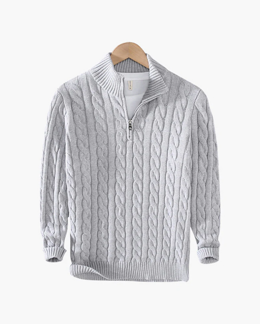 Pull homme décontracté tricoté – Pull demi-zip élégant en maille douce