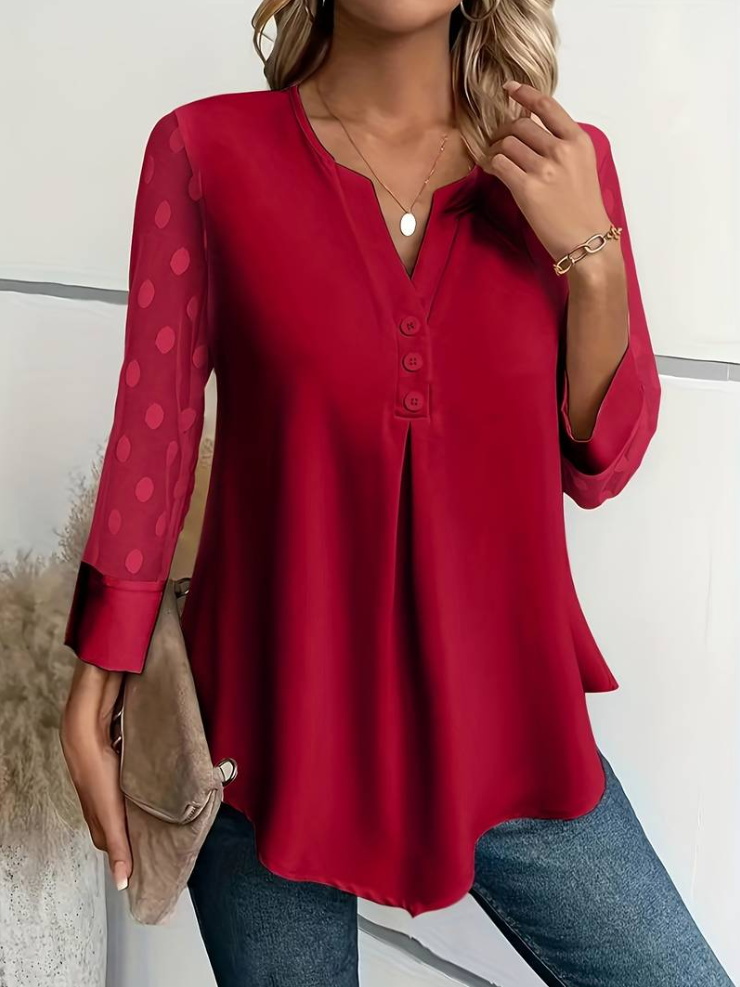 Pull en tricot femme – Décolleté en V et bouton chic pour look élégant