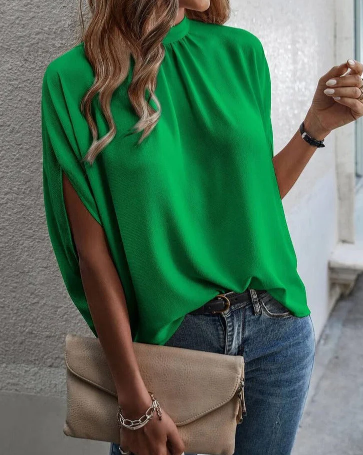 T-shirt tendance femme – Haut uni à manches courtes chic et confortable