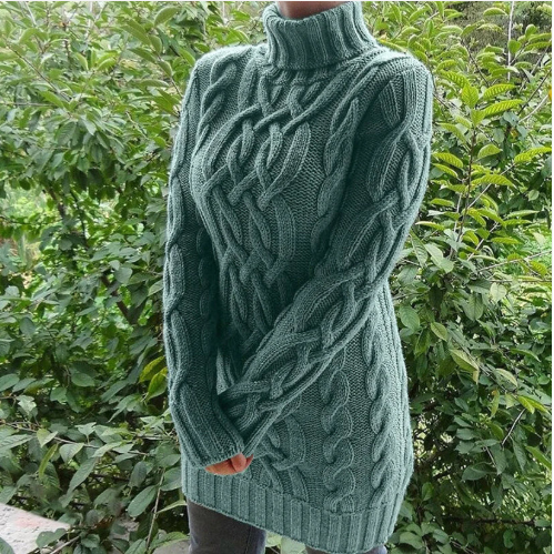 Pull en tricot au crochet – Pull femme élégant en laine pour hiver