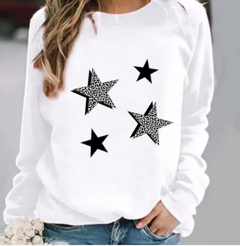 Pull en coton graphique – Sweat-shirt tendance avec impressions modernes