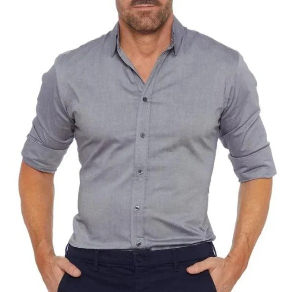 Chemise en coton homme – Chemise à manches longues élégante et confortable