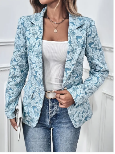 Blazer élégant femme – Veste à fleurs chic et légère