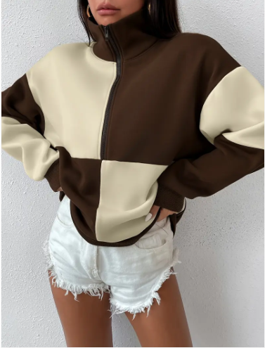 Sweatshirt confortable femme – Sweat à blocs de couleur tendance et doux