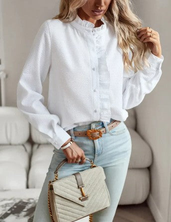 Blouse élégante femme – Top avec volants chic et léger