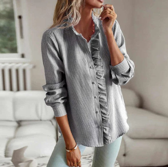 Blouse élégante femme – Top avec volants chic et léger