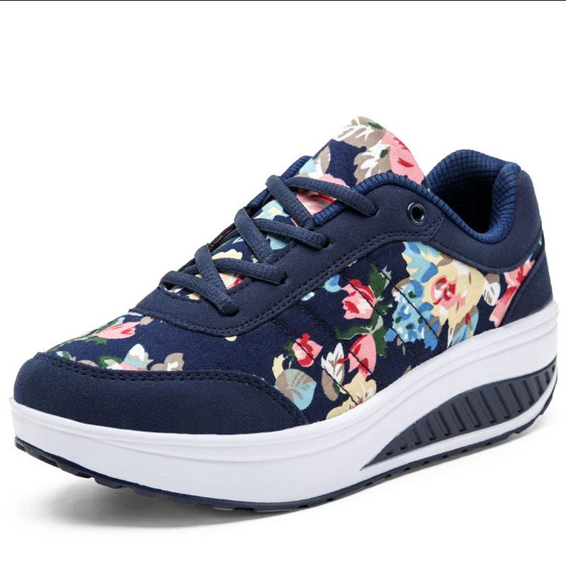 Chaussures toile femme – Baskets florales légères et tendance