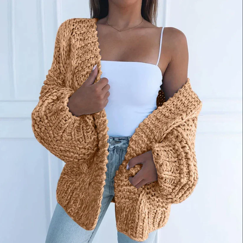 Cardigan femme - Grobstrick Kira en tricot épais et confortable