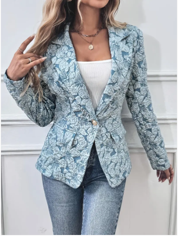 Blazer élégant femme – Veste à fleurs chic et légère